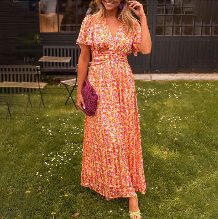 FREYJA™ – Classic V-Neck Dress