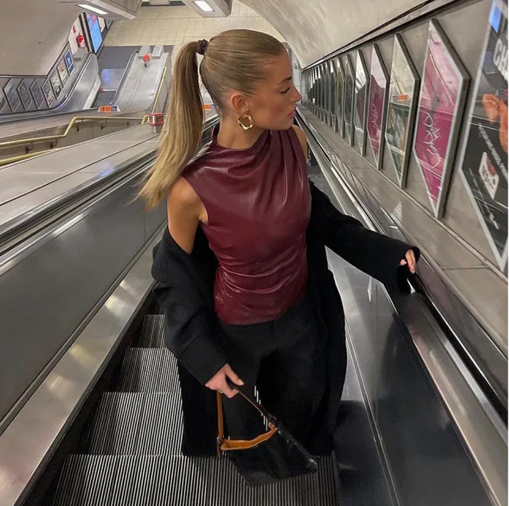 SERAN™ | Sleek Faux Leather Top
