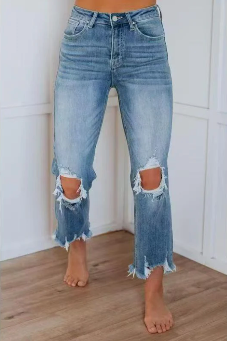 TALA™ – Casual Washed Slim-Fit Ripped Jeans